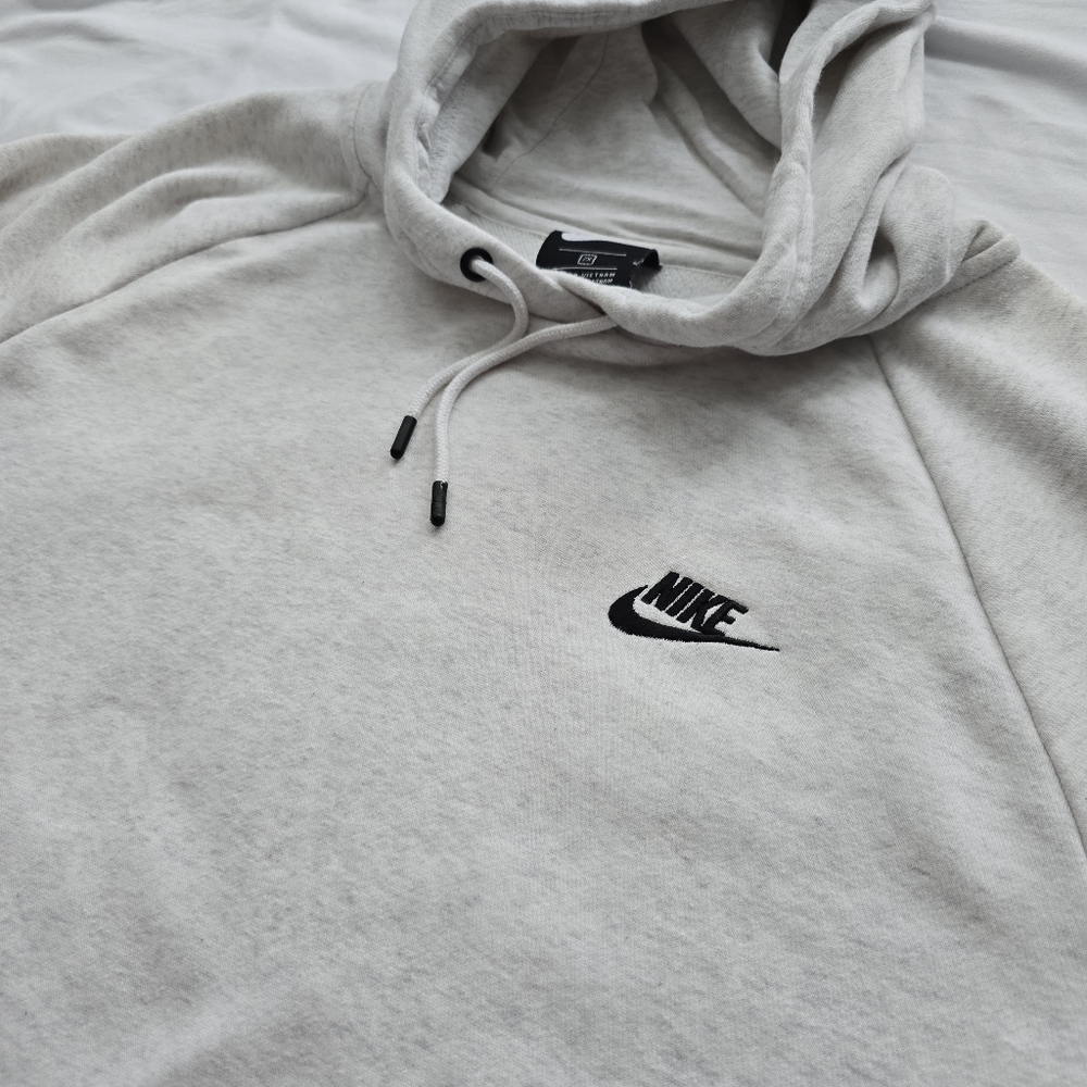 Nike Light Gray Pullover Hoodie 2X Fleece Sweatshirt Swoosh Logo